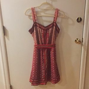 White House Black Market Red Print Dress Small